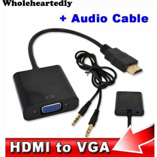 HDMI to VGA + Audio Cable Male To Female Built-in Chipset 1080p Video Converter Adapter For Xbox 360 Android TV Box Media Player