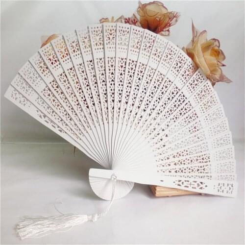 Chinese Wooden Hand fan Wedding Hand Fragrant Party Carved Bamboo Folding Fan Chinese Style Wooden Decorative Fans Dance Party