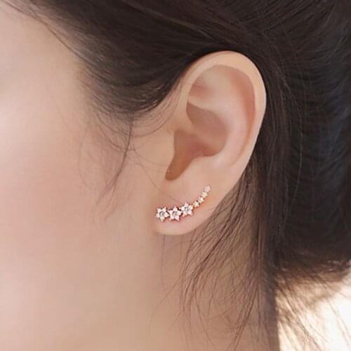 Hot sell stud earring female anti-allergic 925 Sterling Silver needle stud earring elegant sweet brief accessories