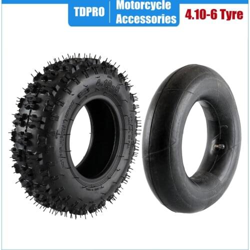 Motorcycle Tyres Accessories 4.10-6 Tire & Inner Tube For ATV Go Kart Mini Quad 47cc 49cc Electric Scooter Buggy Mower