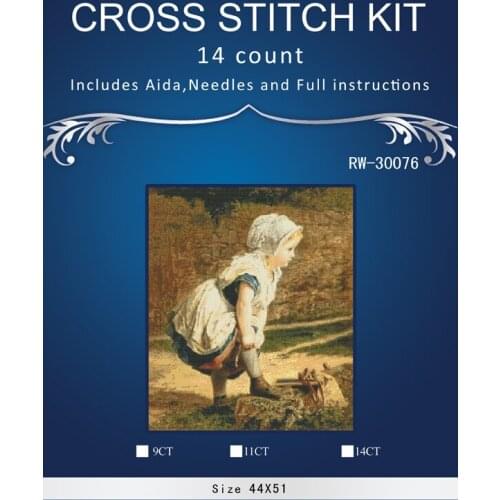 Oneroom Cross Stitch Kits Crafts 14CT Unprinted People Cute Child Girl For Embroidered Handmade Art DMC Oil Painting Set Wall