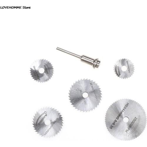 ZLinKJ 6pcs/set Mini Circular Saw Blade Set Cutting Disc Rotary Drill Tool Accessories for Wood Aluminum Cutting