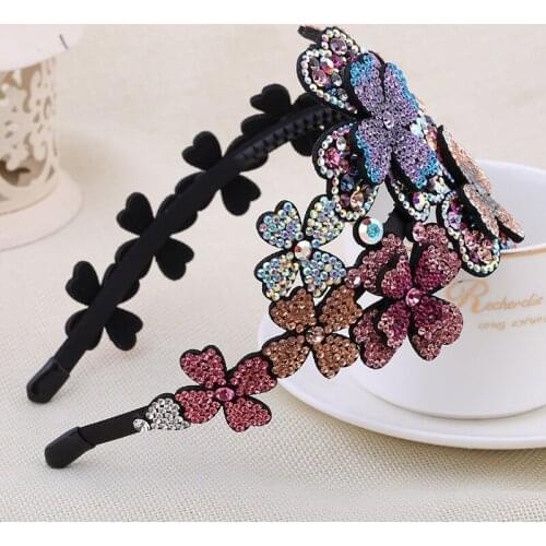 New Girl Hair Band Rhinestone Inlaid Holiday Gift Creative Flower Headband Simple Headdress for Women Fashion Hair Accessories