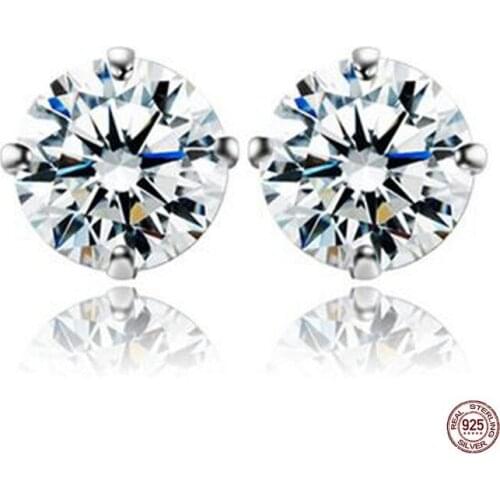 New Fashion Authentic 925 Sterling Silver Earrings for women men Crystal from Austrian Earrings For Women Wedding Jewelry Gift