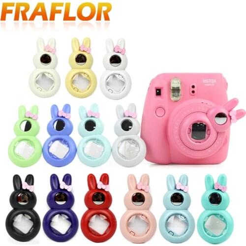Close-Up Lens Self-Portrait Mirror for Fujifilm Instax mini7s Mini8/8+ Mini9 Mini KT Instant Film Camera Lovely Rabbit Blue Pink