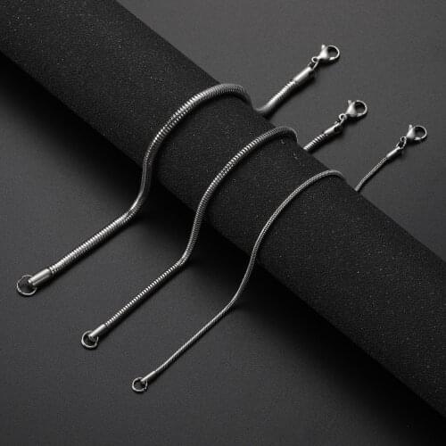 Wholesale Price Width 2/3/4MM 316L Stainless Steel Round Snake Chain Bracelet Fashion Gift Jewelry For Men and Women Top Quality