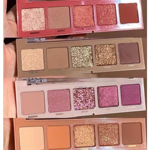 New 5 colors Shimmer and Shine Eyeshadow Makeup Palette Glitter Matte Eye Shadow Pallete Long lasting Shiny Eye Pigment maquilla