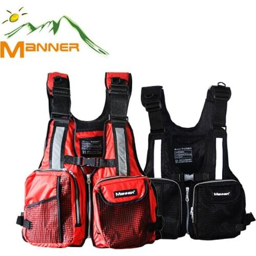 MANNER Adult Buoyancy Vest Fishing Vest Water Sports Wear Swimming Training Multi-pocket Drifting Safety Aid Saving Life Jacket