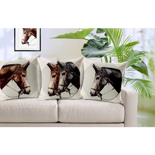 Horse pillow cover, cartoon double Colorful horse European court style animal crown throw pillow case pillowcase wholesale