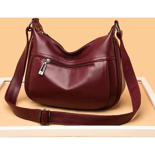 Casual Female Messenger Bag Brand Designer Handbag Soft Pu Leather Hobo Bags for Women Travel Crossbody Bag Simple Shoulder Bag