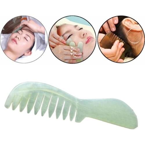 Natural Jade Stone Massage Comb Gua Sha Combs Massage Board Scraping Head Porable Health Care Tool Supplies