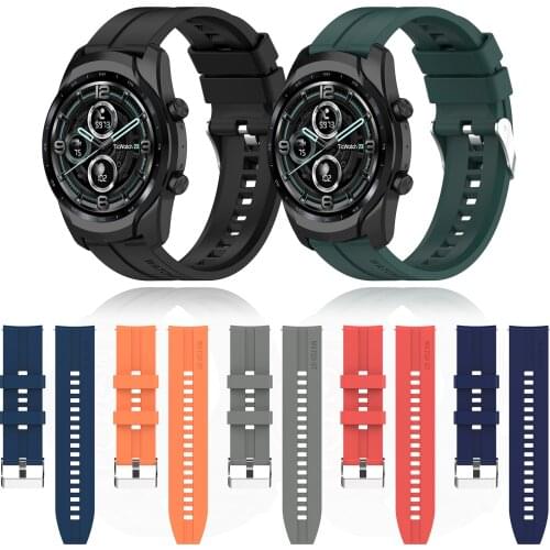 Wrist Band For Ticwatch Pro 3 GPS Strap For Ticwatch Pro 2020/GTX/E2/S2 Silicone Bracelet Replace Belt Smart Watch Accessories