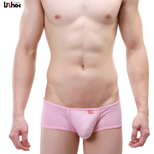 Sexy Men Underwear Boxers Shorts Lycra Cotton Low-waist U Convex Pouch Underpants Cueca calzoncillos ropa interior hombre M-XL