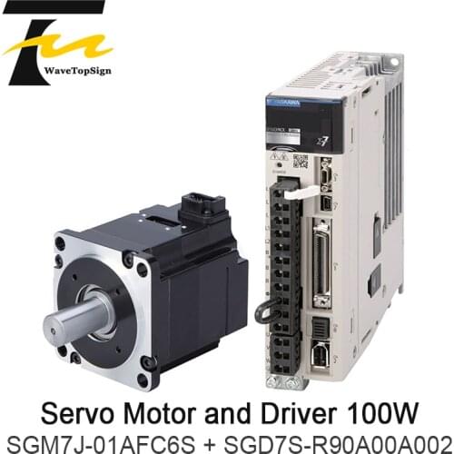 YASKAWA 100W Servo Motor SGM7J-01AFC6S +Driver SGD7S-R90A00A002 + Connection Cable 5Meter