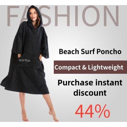 Microfiber Wetsuit Changing Robe with Hood, Quick Dry Hooded Towels for Swim, Beach Surf Poncho Compact & Lightweight