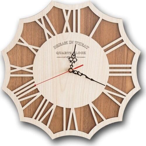 Modern Simple Wall Clock Fashion Silent Art Wooden Digital Wall Clock Creative Geometric Living Room Wandklok Home Decor EB5WC