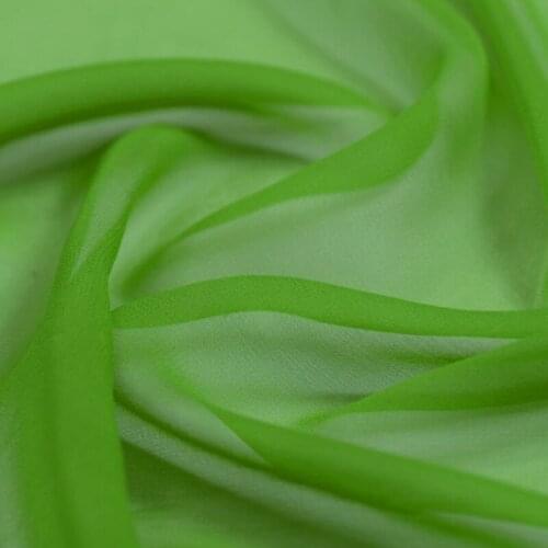 100% pure silk georgette 8mm 114cm 45"width grass green color mulberry silk fabric for dress, shirt NO.33