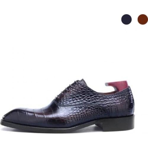 Oxford Black Dress Party Formal Men Shoes Original Business Designer Korean Plaid Genuine Leather Shoes for Men
