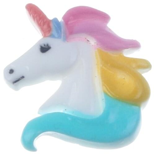 20pcs Colorful Resin Unicorn Decoration Flatback Cabochon Embellishment For Scrapbook DIY Accessoris