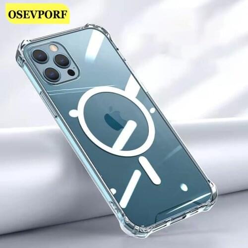 Ultra Thin Clear Wireless Charger Magnetic Fundas For Magsafe Cover For iPhone 12 Mini 11 Pro Max X XS XR Transparent Capinhas