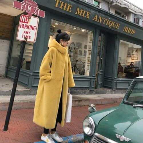Winter Faux Mink Fur Coat Women Winter Long Jacket 2020 Female Hooded Clothes Thick Warm Overcoat Loose Plush Oversized Outwear