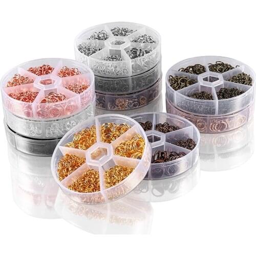 1Box Alloy 4MM-10MM Black Rose Pink Jump Rings Connectors For DIY Making Necklace Bracelet Jewelry Sets Accessorees