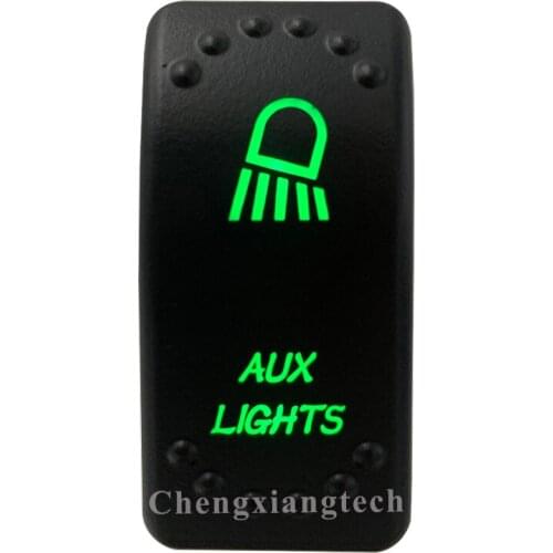 5 Pin On Off SPST Car Boat Rocker Switch- Aux Lights - Green Led Light- for 4x4 Carling Narva Caravan Marine 12v 24v