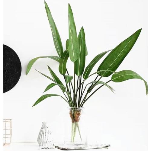 70CM 7 Fork Large Artificial Monstera Plants Tropical Fake Palm Tree Branch Plastic Banyan Leaves Living Room Wedding Home Decor
