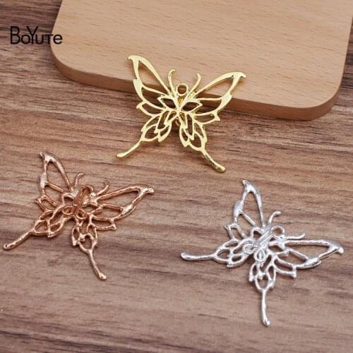 BoYuTe (20 Pieces/Lot) 41*35MM Zinc Alloy Butterfly Hair Clip Clasp Diy Handmade Hair Accessories Parts
