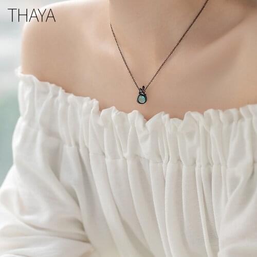 Thaya Original Design Sleeping Beauty Necklace S925 Silver Handmade Crystal Short Collarbone Chain Jewelry Gift
