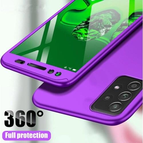 360 Full Protection Case For Samsung A12 A32 A42 A52 A72 A11 A21S A31 A51 A71 A10 A20 A30 A30S A50 A70 With Tempered Film Cover