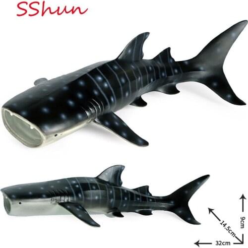 Children simulation new whale shark marine life animal model can float on the water large whale shark great white shark toy