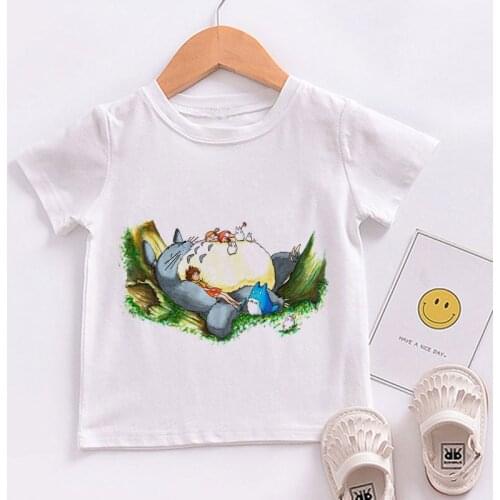 Cartoon Totoro Print Toddler Children T-shirts Kid Anime Summer Funny Girl Tees Shirt Boys Girls Tops Baby Clothing Short Sleeve