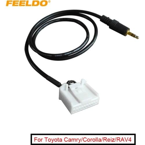 FEELDO 10Pcs Car 3.5mm Audio AUX 20PIN Wire Adapter Input Wire Cable For Toyota Camry/Corolla/Reiz/RAV4/Highlander #AM3231