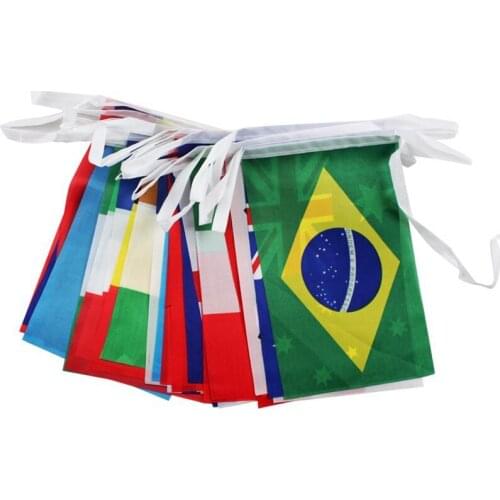 Football Accessories String Flags Garden Polyester Party Decor for Football Match Hanging National Flag Country Team