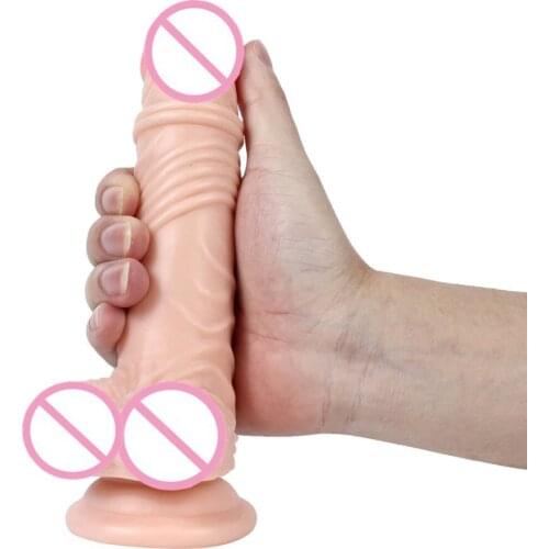 HOWOSEX 18.5*4CM soft realistic dildo with suction cup Female Masturbation Adult Sex Toys Sex Products for Women
