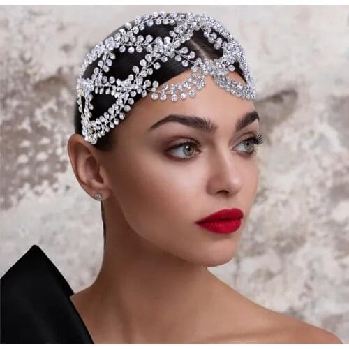 ZMHP243 Luxury Headband Wedding Hair Accessories Rhinestone Wedding Head Jewelry Tiara Headbands for Hair Woman Bride Headdress