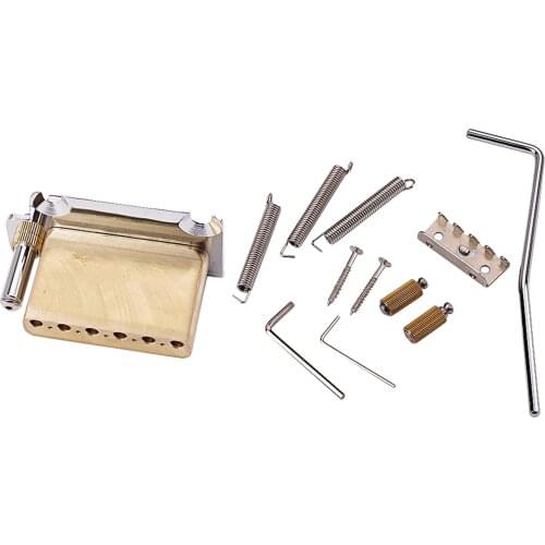 Chrome Electric Guitar Tremolo System Bridge + Stainless Steel Saddles