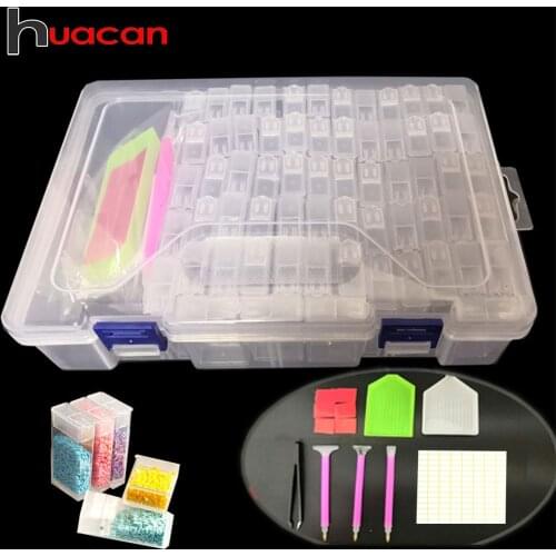 Huacan NEW Arrival 5D Diamond Painting Storage Box Tool Diamond Embroidery Accessories Pen Mosaic Plastic Box