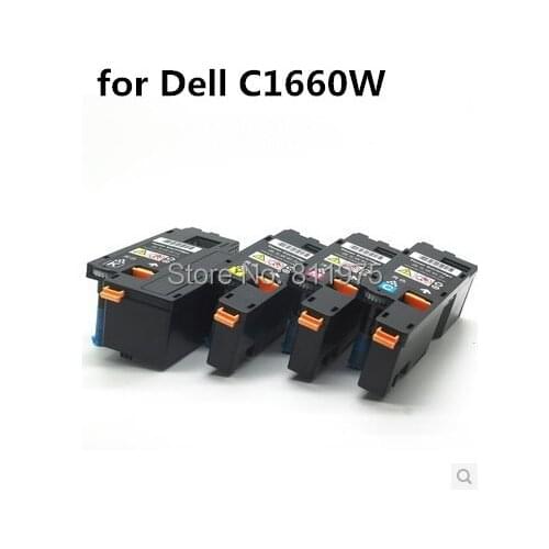 Compatible for Dell C1660W printer color toner cartridge 332-0399 332-0400 332-0401 332-0402 with chip