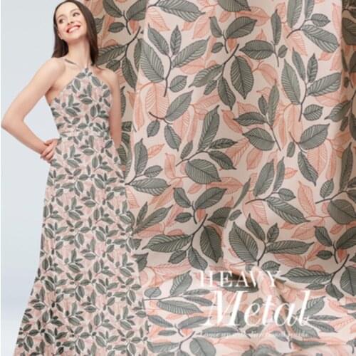 Printed Crepe De Chine Mulberry Silk Fabric Matt Breathable Comfortable Shirt Dress Fabrics Garment Home Textile Sewing Material