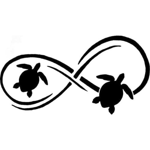 Sea Turtle Infinity creative car decals high quality car decoration personality pvc waterproof decals black/white, 18cm*9cm