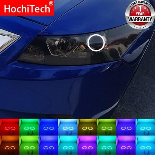 Latest Headlight Multi-color RGB LED Angel Eyes Halo Ring Eye DRL RF Remote Control For Honda Accord Coupe 2008-2011 Accessories