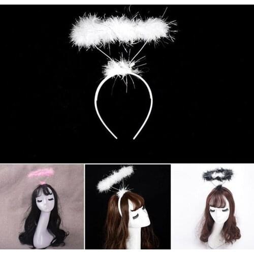 Fluffy Halo Angel Head Band Halloween Fancy Dress Party