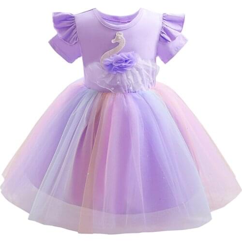 Christmas Costume Childrens Clothing Flower Girl Wedding Party Tulle Dress Kids Vestidos 2-10 Years Halloween Girls Party Dress