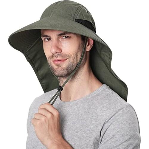Summer Unisex Sun Hat Adjustable Fishing Bucket Hat Cotton Wide Brim Climbing Cap Sun Protection Hat For Outdoor Activity