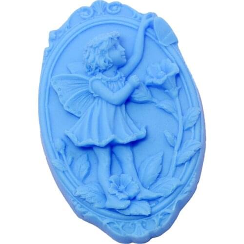 4.1inch Oval Angel Flower Fairy Silicone Handmade Soap Mold Craft Art Mould Soap DIY Mould Soap Making Tool Wholesale