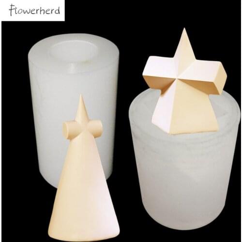 3D Geometric Cone Tetrahedron Candle Silicone Mold DIY Resin Mold Living Room Art Decoration Candle Molds for Candle Making