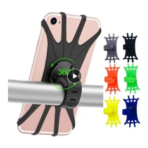 Hot Silicone Bicycle Phone Holder For IPhone 11 Pro Max 6 7 8 Plus X Xr Xs For Mobile Phone Mount Band Bike GPS Clip Universal