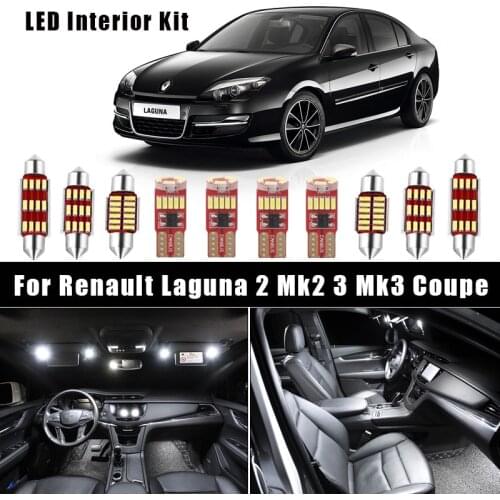 Canbus LED Interior Bulbs For Renault Laguna 2 II Mk2 3 III Mk3 Coupe Vehicle Map Dome Trunk Light Kit Auto Lamp Accessories